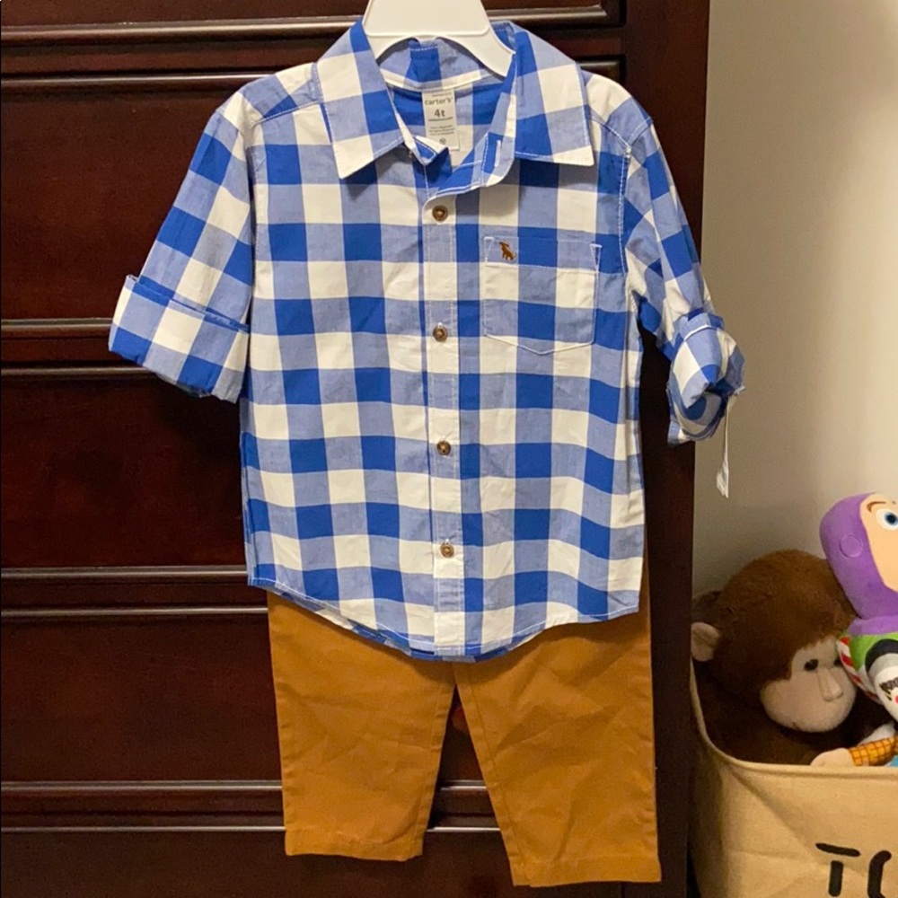 NWT Carters Dress Shirt & Pants set 4T